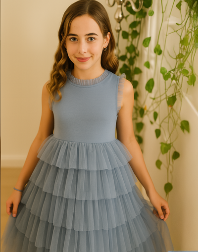 Sapphire in Cornflower Blue ~ Luxurious Party Dress