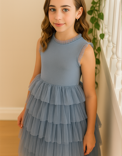 Sapphire in Cornflower Blue ~ Luxurious Party Dress