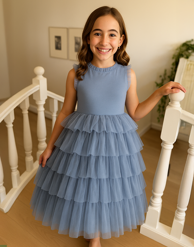 Sapphire in Cornflower Blue ~ Luxurious Party Dress