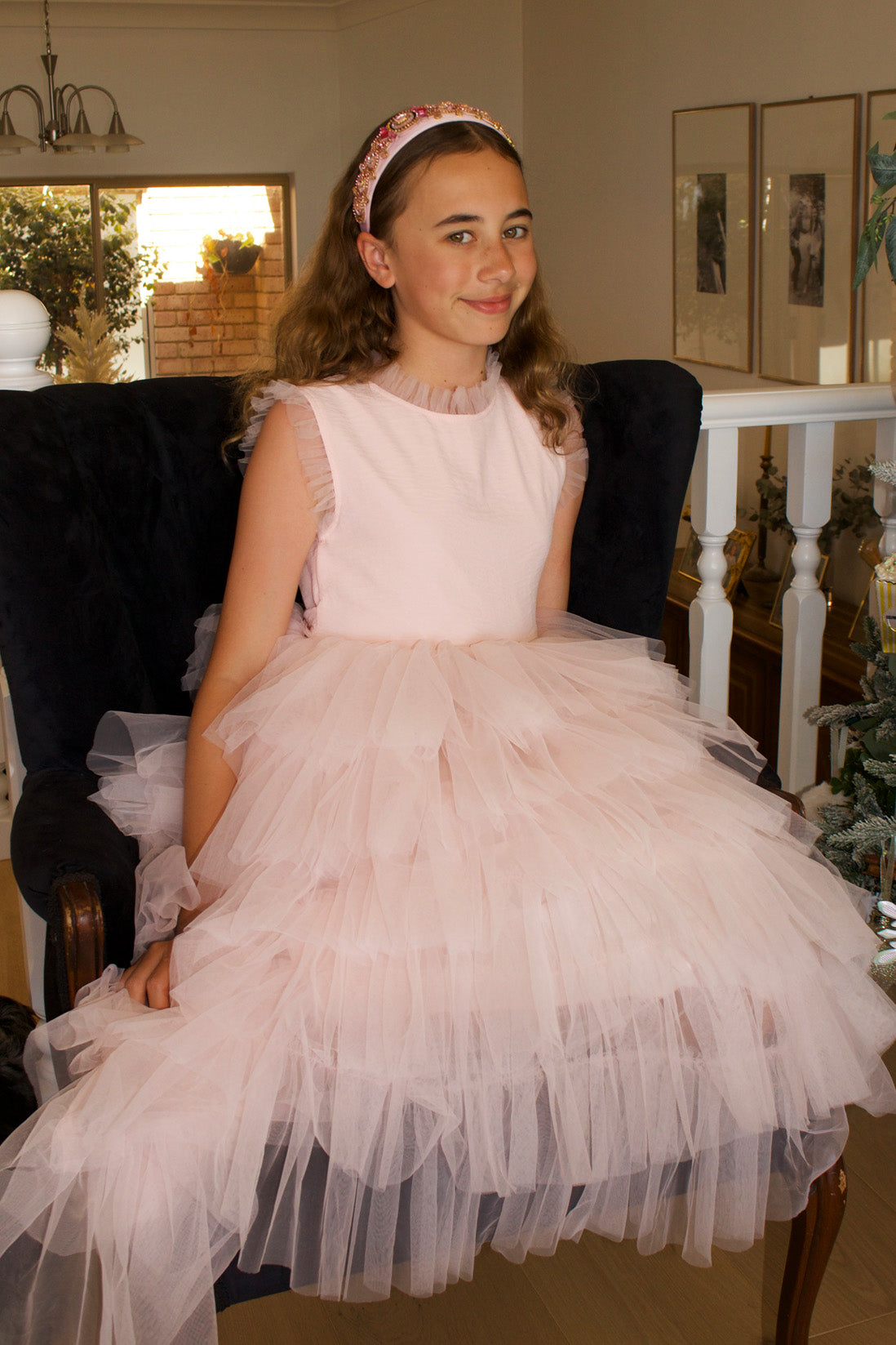 Sapphire in Ballet Pink ~ Luxurious Party Dress