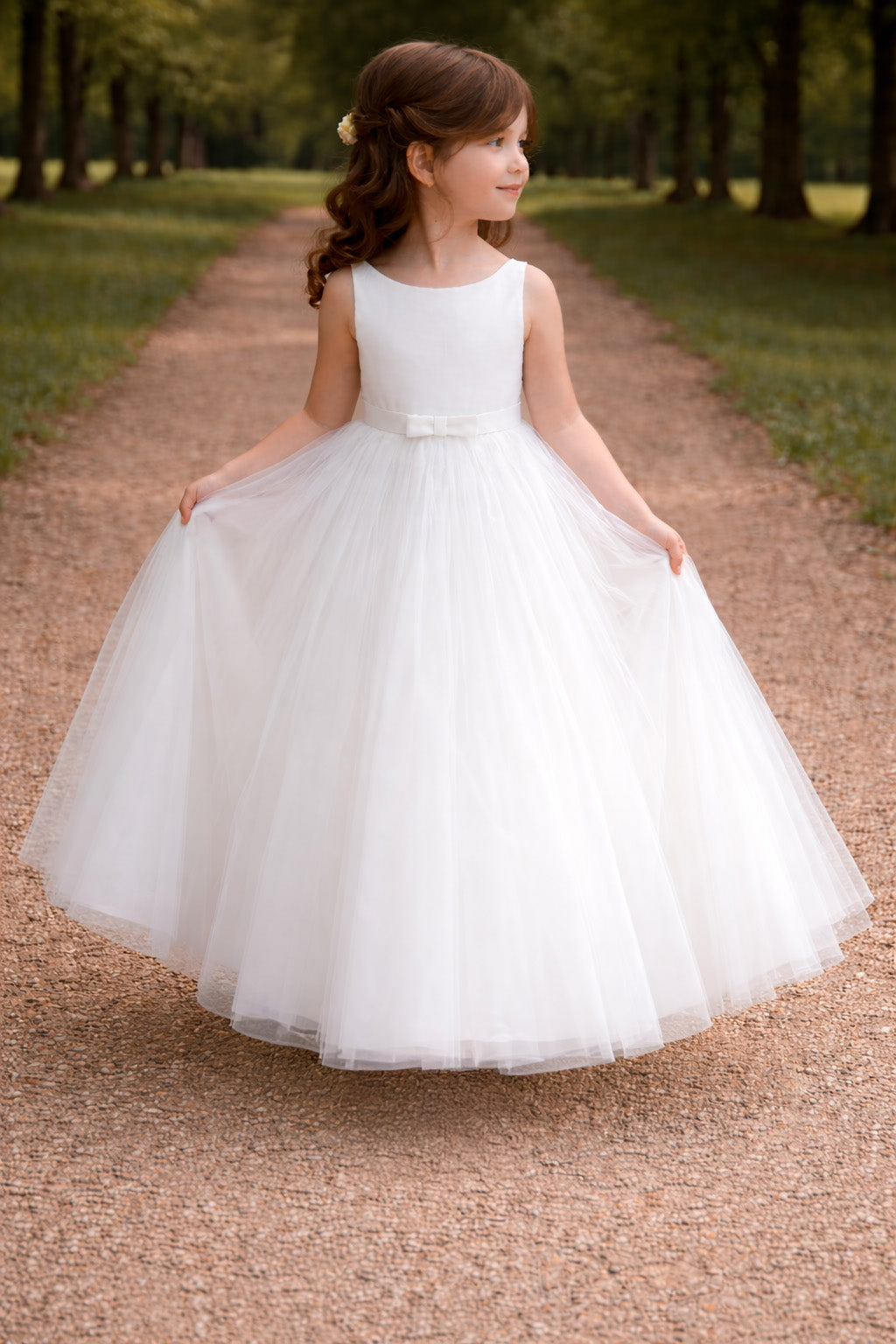 Selena in Ivory White - Flower Girl or Ceremonial Dress (New Dimensions)