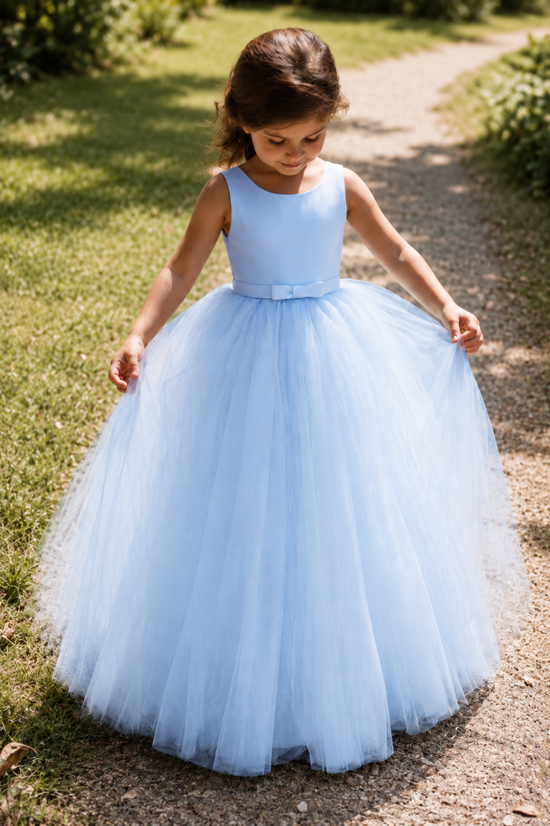 Selena in Powder Blue - Flower Girl or Ceremonial Dress