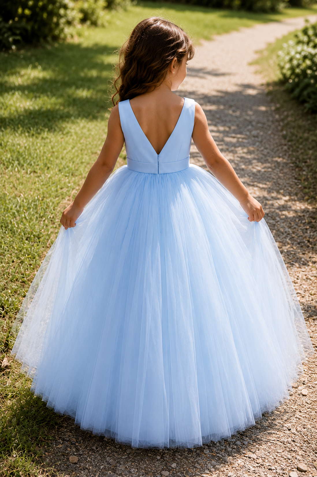 Selena in Powder Blue - Flower Girl or Ceremonial Dress