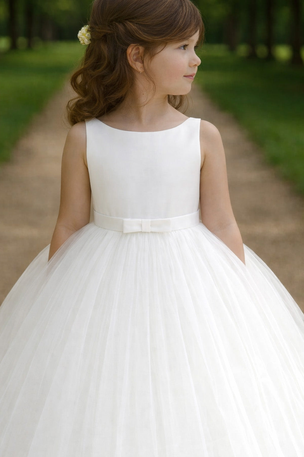 Selena in Ivory White - Flower Girl or Ceremonial Dress (New Dimensions)