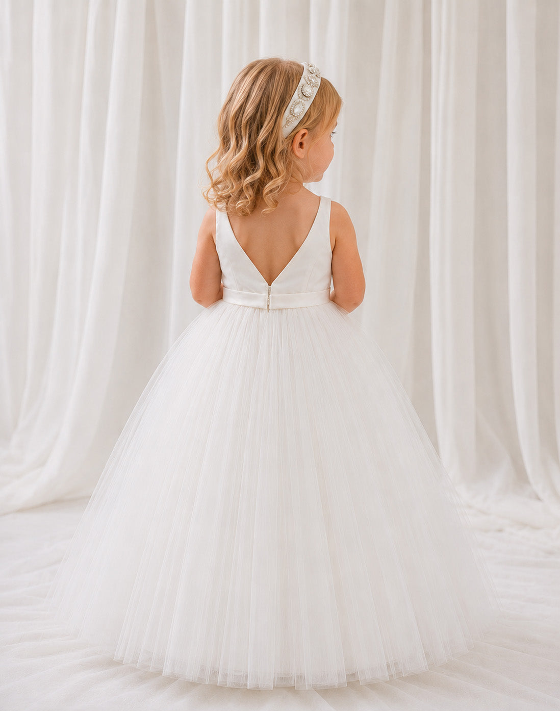 Selena in Ivory White - Flower Girl or Ceremonial Dress