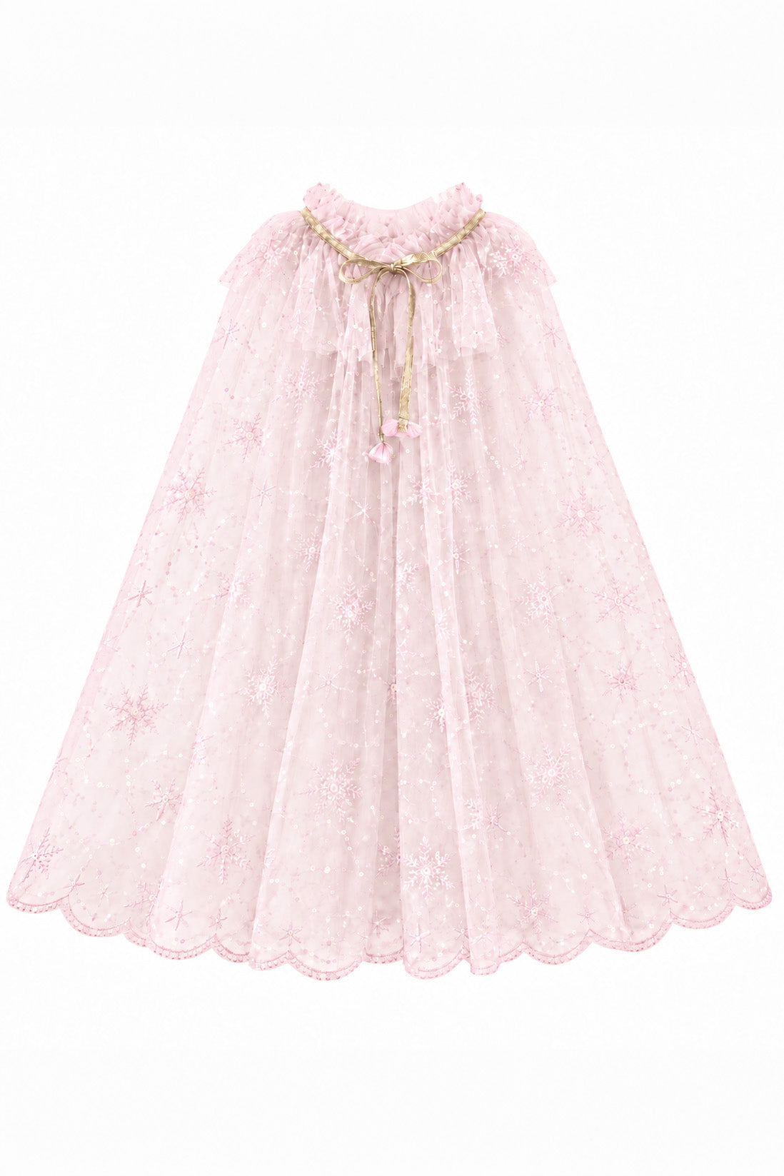 Snowflake Cape in Pale Pink ~ with a Pink Satin Drawstring Bag