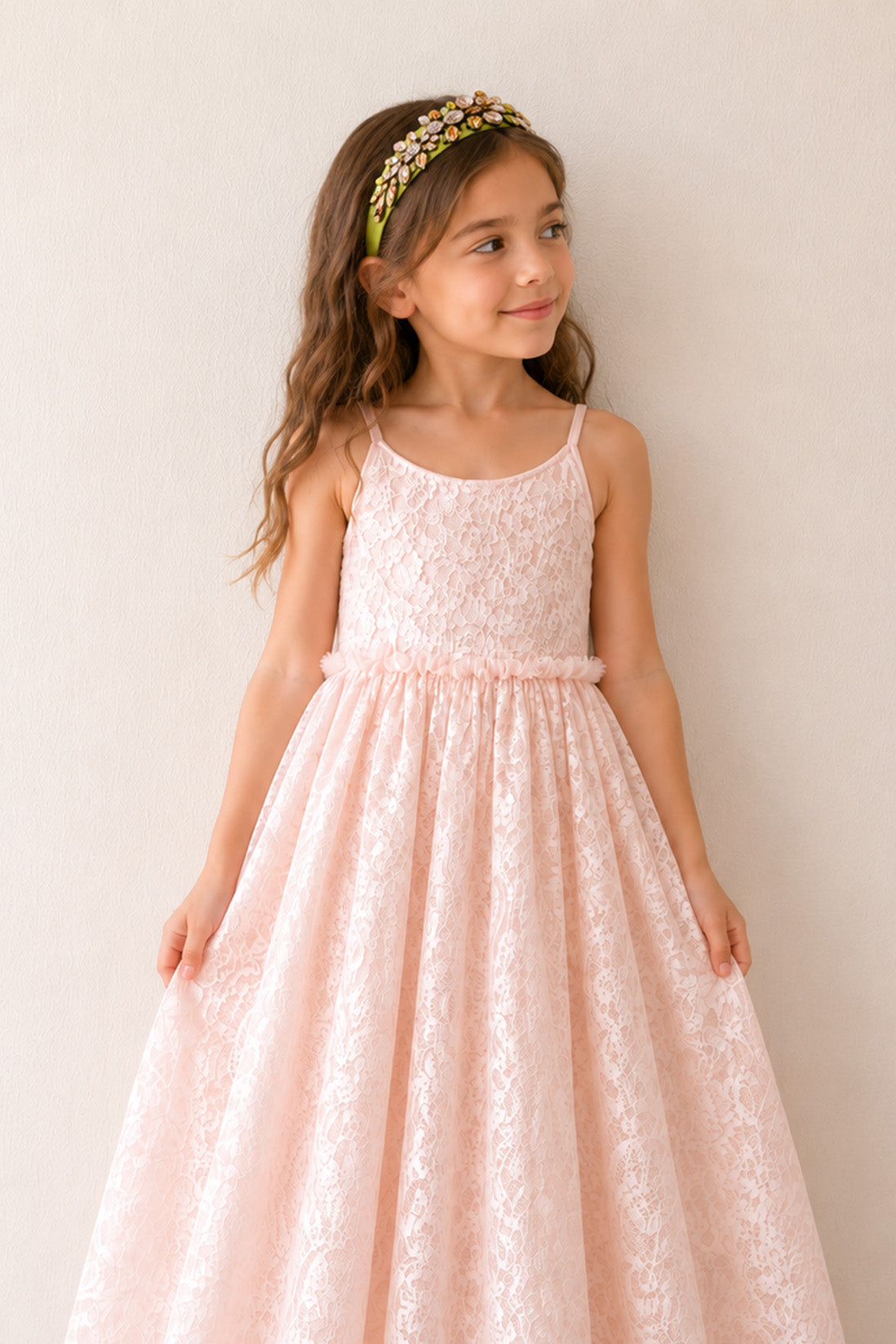 Sunshine Satin Headband with a Pink Satin Drawstring Bag.