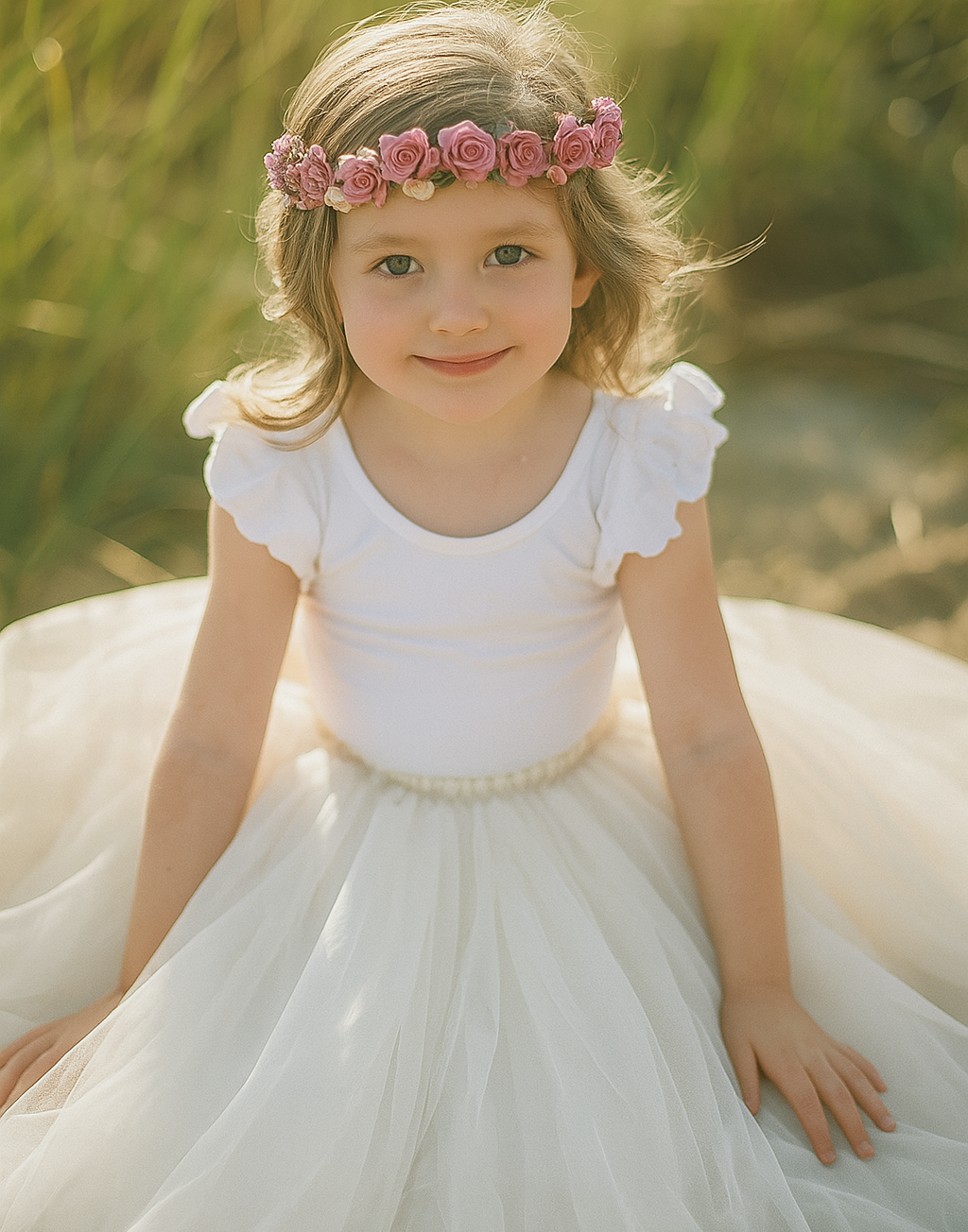 Enchanted Ruffle Tutu in Cotton Ivory White