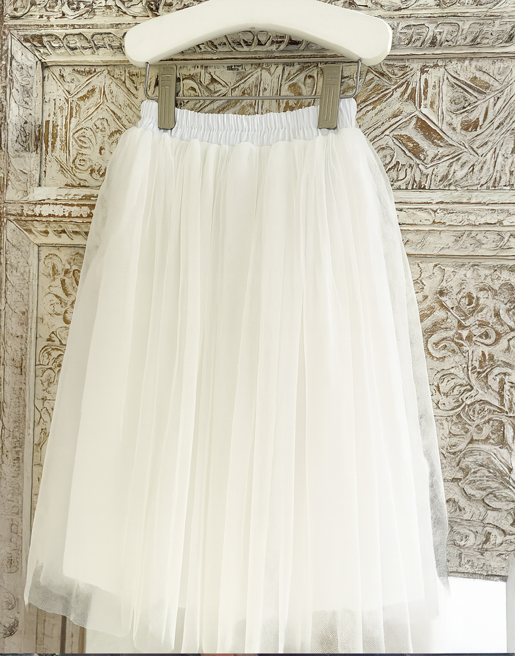 Enchanted Ruffle Tutu in Cotton Ivory White