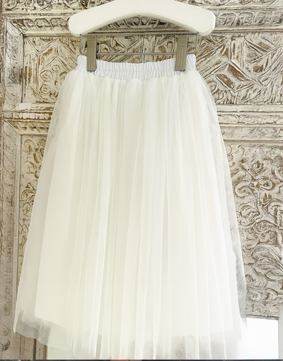 Enchanted Ruffle Tutu in Cotton Ivory White