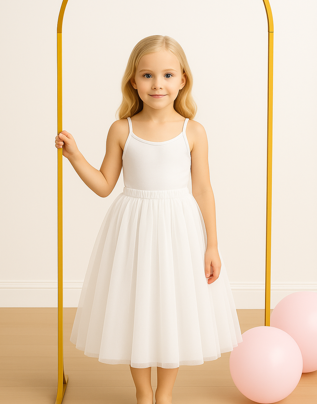 Enchanted Ruffle Tutu in Cotton Ivory White