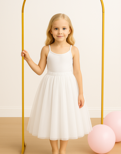 Enchanted Ruffle Tutu in Cotton Ivory White