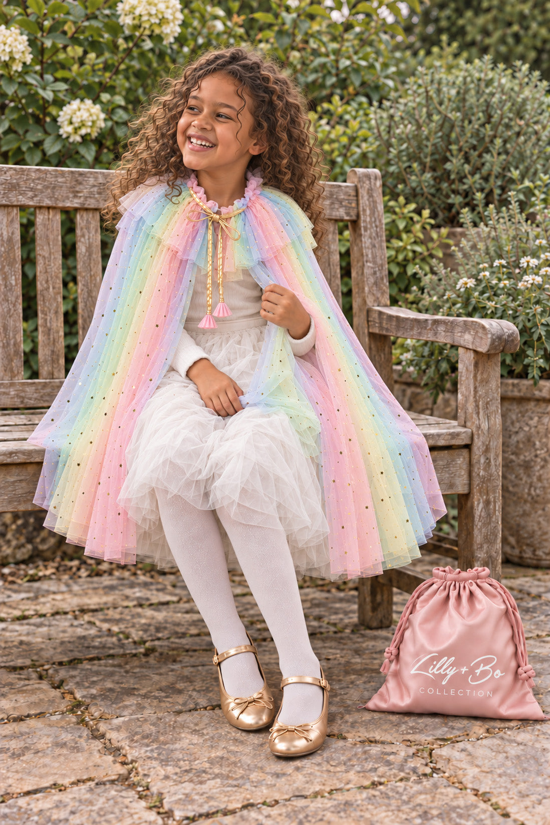 Unicorn Cape ~ A Perfect Christmas Gift For Girls with a Pink Satin Drawstring Bag