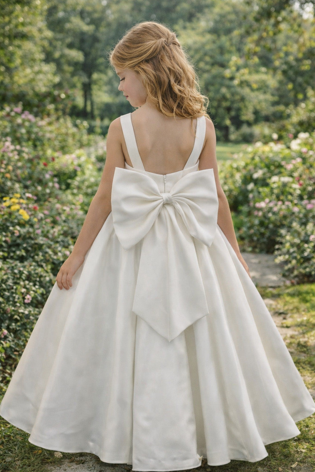 Victoria in Ivory White - Flower Girl or Ceremonial Dress