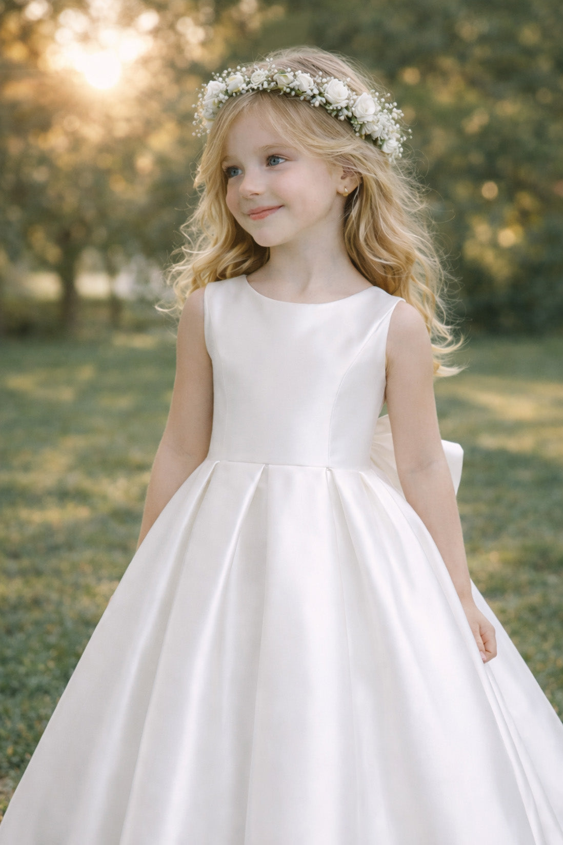 Victoria in Ivory White - Flower Girl or Ceremonial Dress