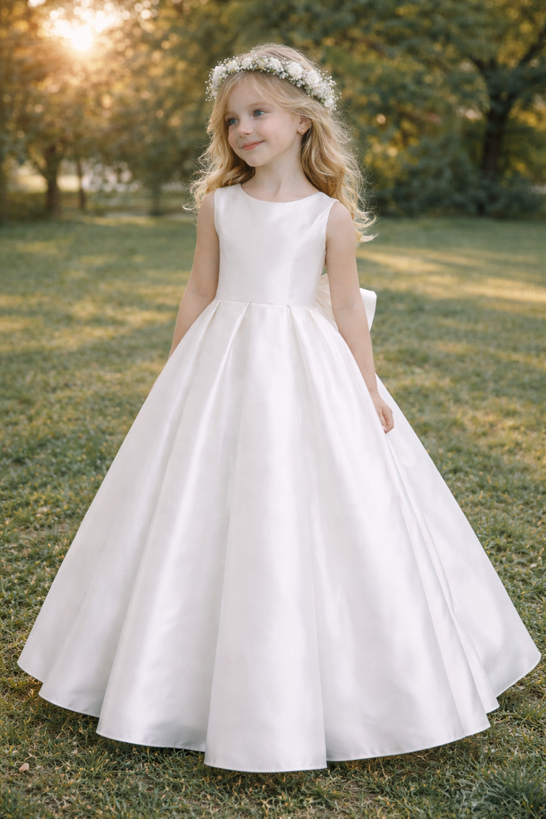 Victoria in Ivory White - Flower Girl or Ceremonial Dress