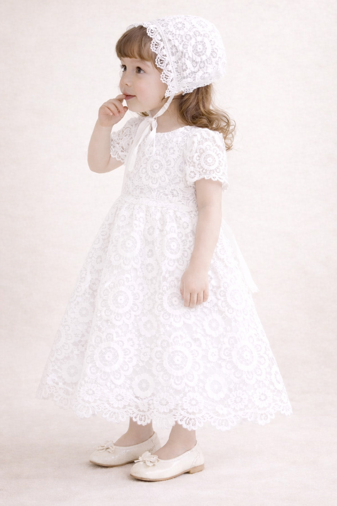 Vivian - Baptism Christening Gown with Bonnet