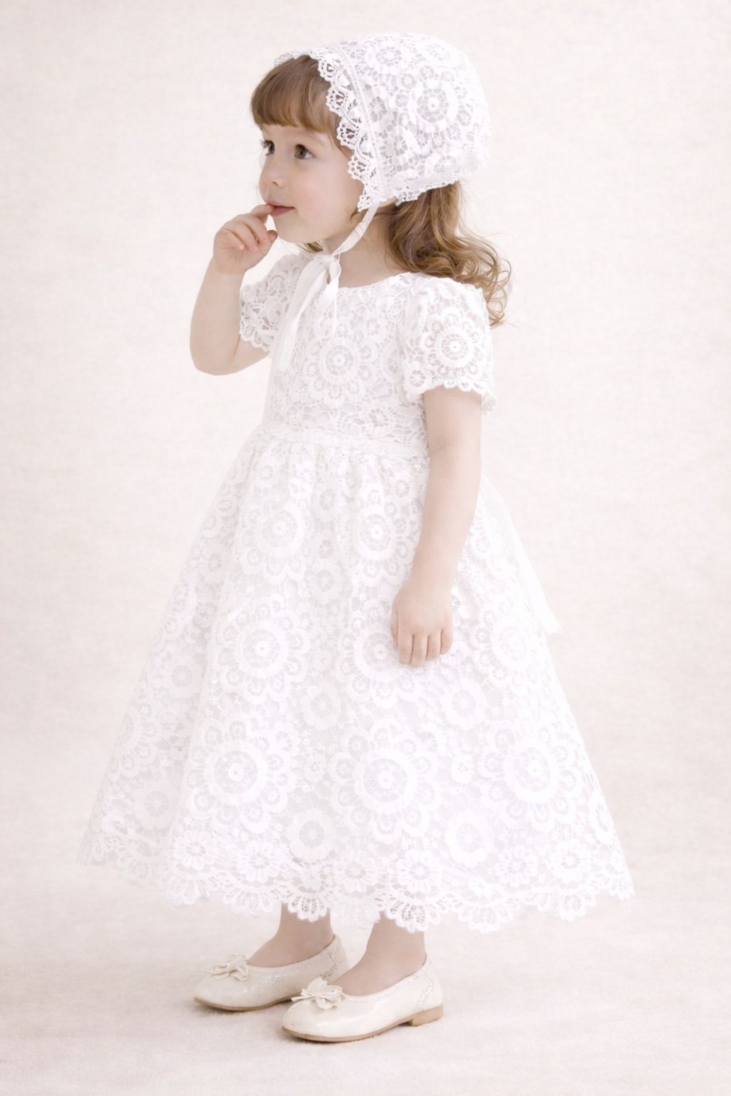 Vivian - Baptism Christening Gown with Bonnet