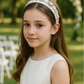 Snow Queen Headband (Ages 6-Adult) with a pink satin drawstring bag.
