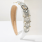 Snow Queen Headband (Ages 6-Adult) with a pink satin drawstring bag.