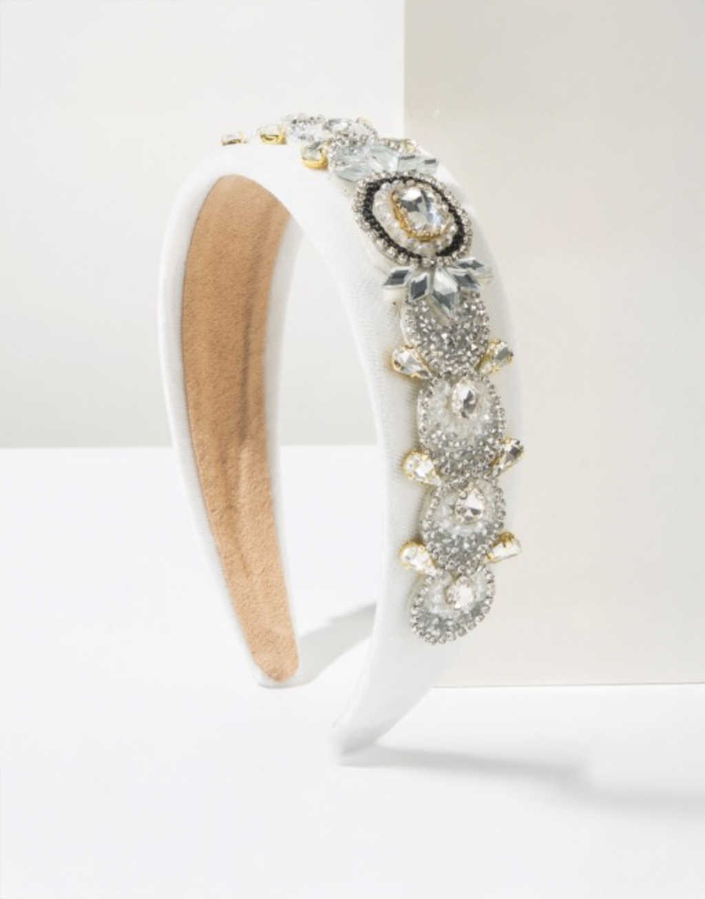 Snow Queen Headband (Ages 6-Adult) with a pink satin drawstring bag.