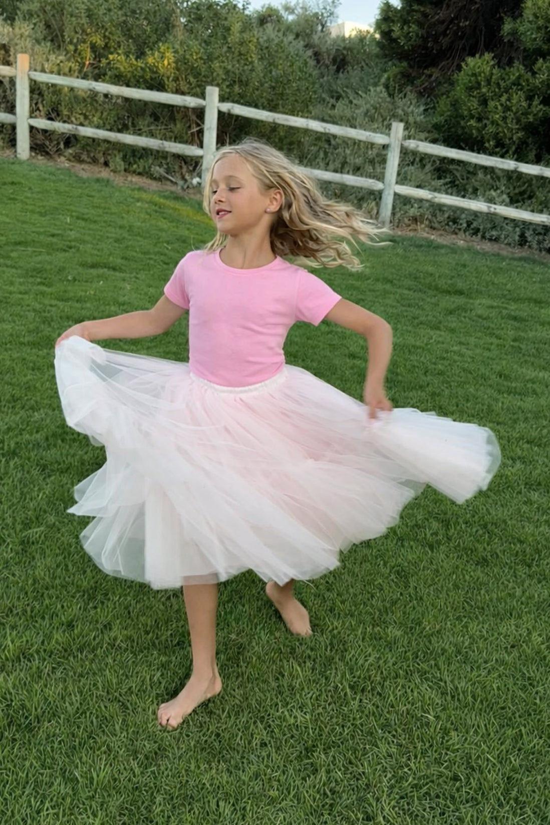 Willow Tutu in Ballet Pink + Pink Satin Drawstring Bag
