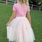 Willow Tutu in Ballet Pink + Pink Satin Drawstring Bag