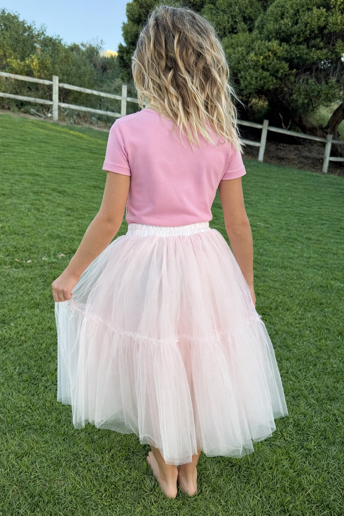 Willow Tutu in Ballet Pink + Pink Satin Drawstring Bag