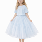 Willow Tutu in Porcelain Sky + Pink Satin Drawstring bag