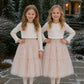 Willow Tutu in Buttercream + Pink Satin Drawstring Bag