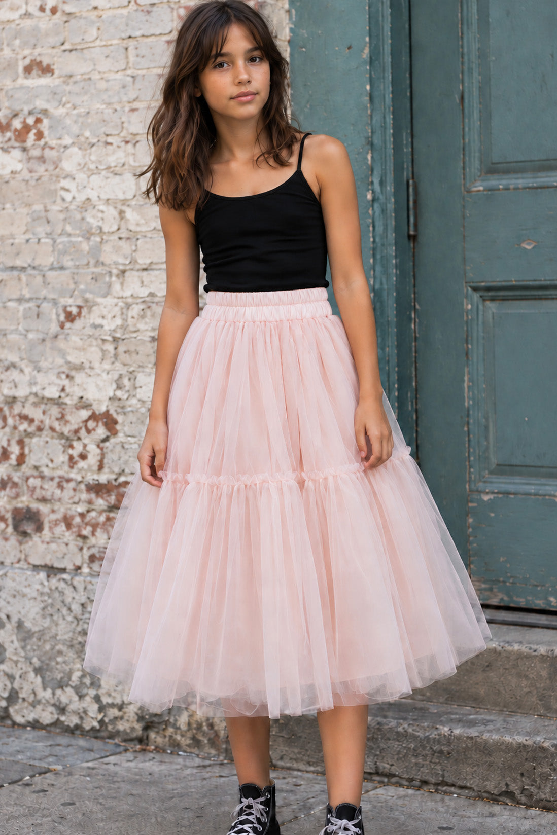 Willow Tutu in Ballet Pink + Pink Satin Drawstring Bag