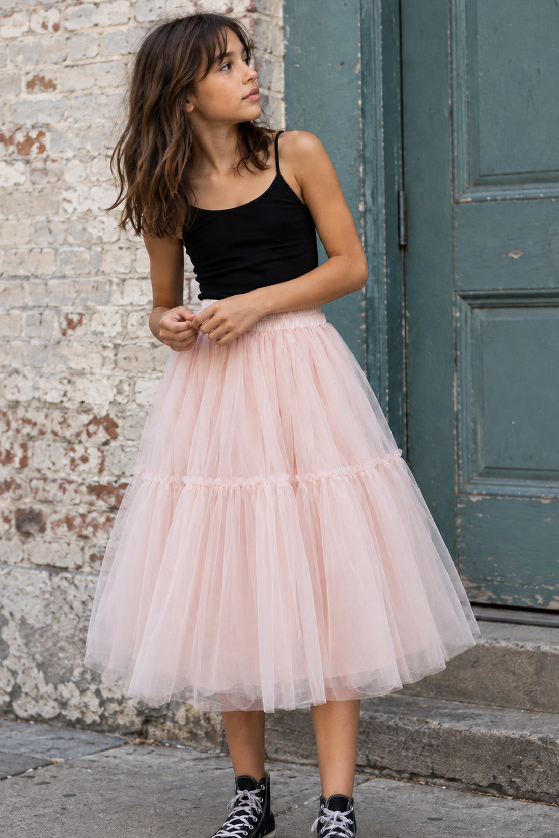 Willow Tutu in Ballet Pink + Pink Satin Drawstring Bag