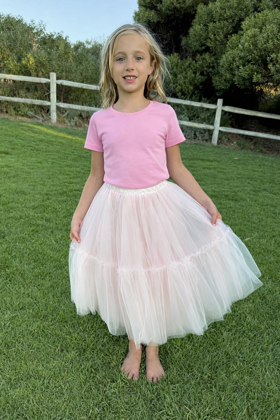 Willow Tutu in Ballet Pink + Pink Satin Drawstring Bag