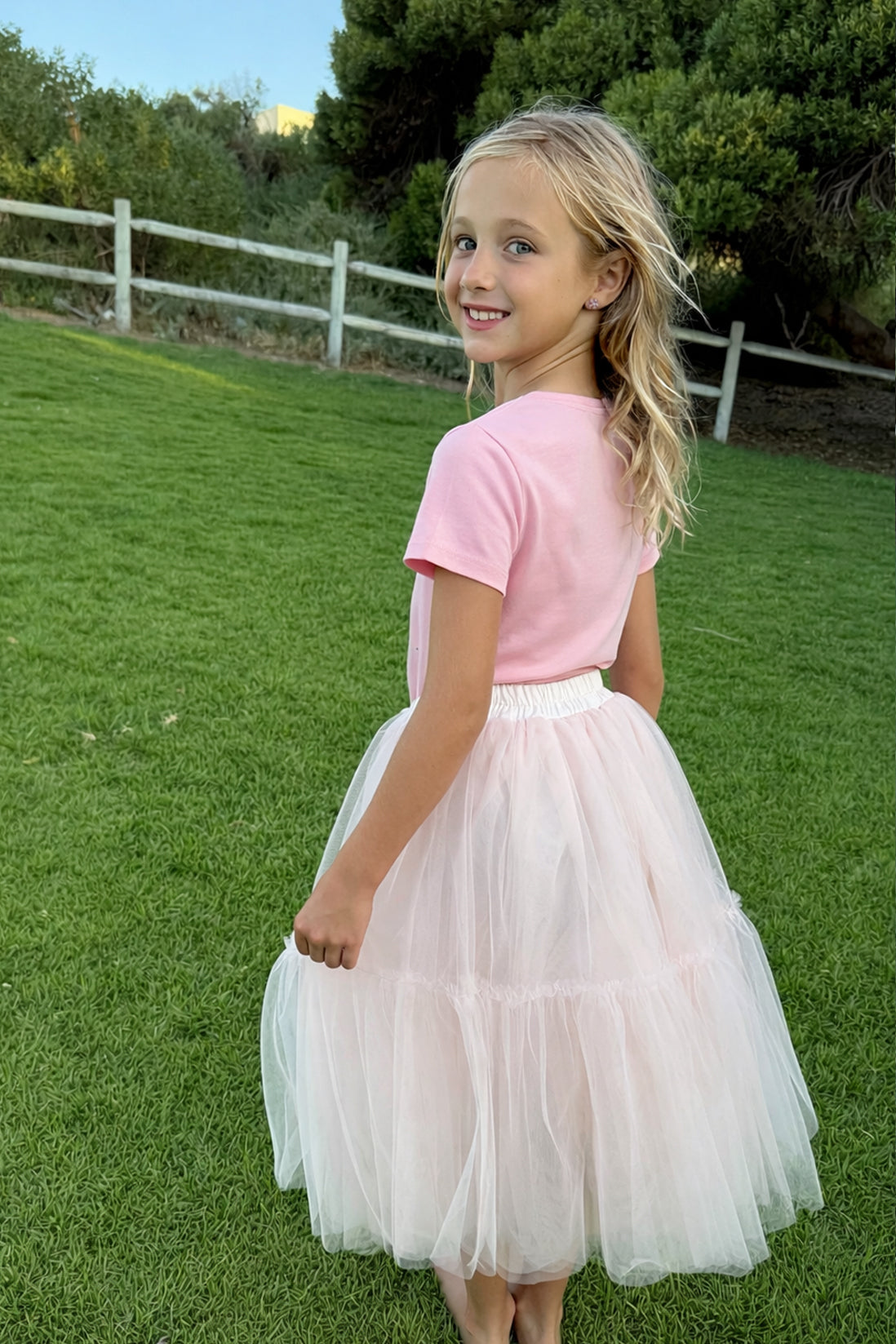 Willow Tutu in Ballet Pink + Pink Satin Drawstring Bag