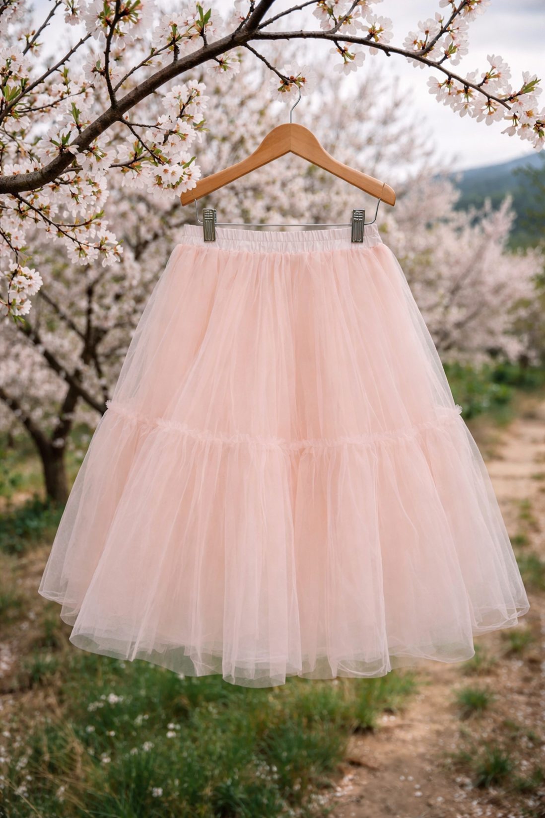 Willow Tutu in Ballet Pink + Pink Satin Drawstring Bag