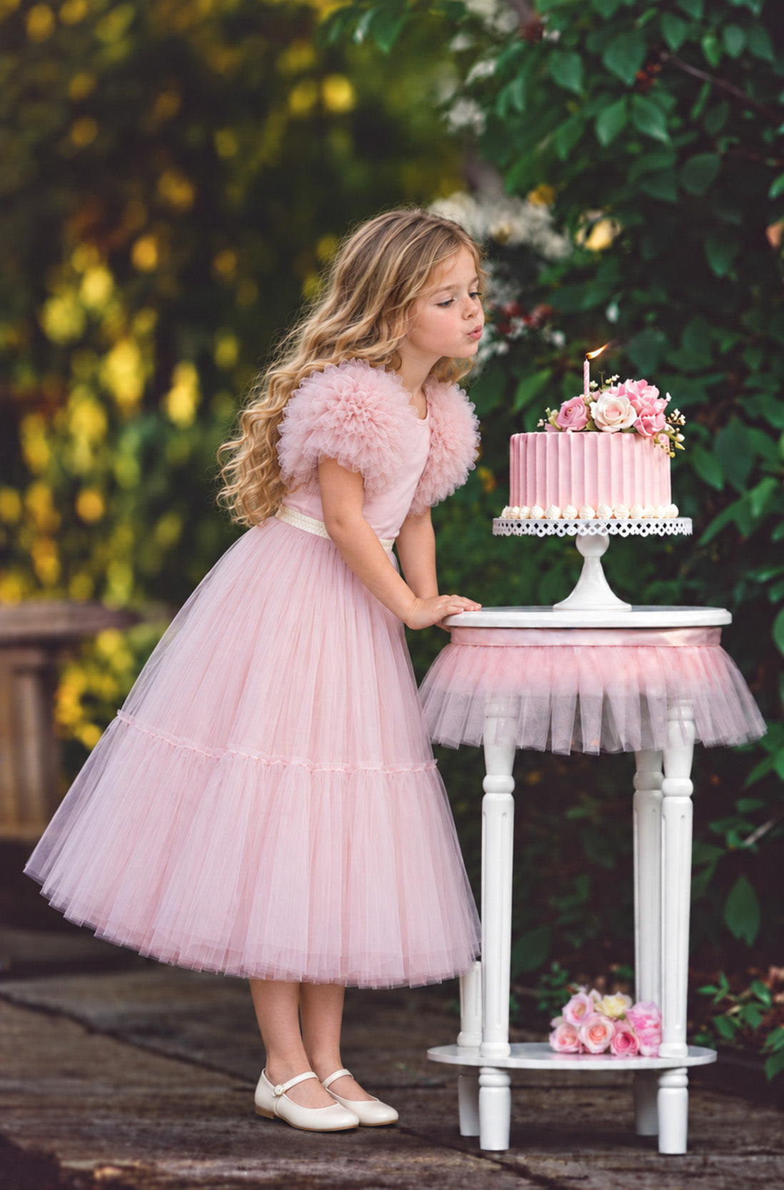 Willow Tutu in Ballet Pink + Pink Satin Drawstring Bag