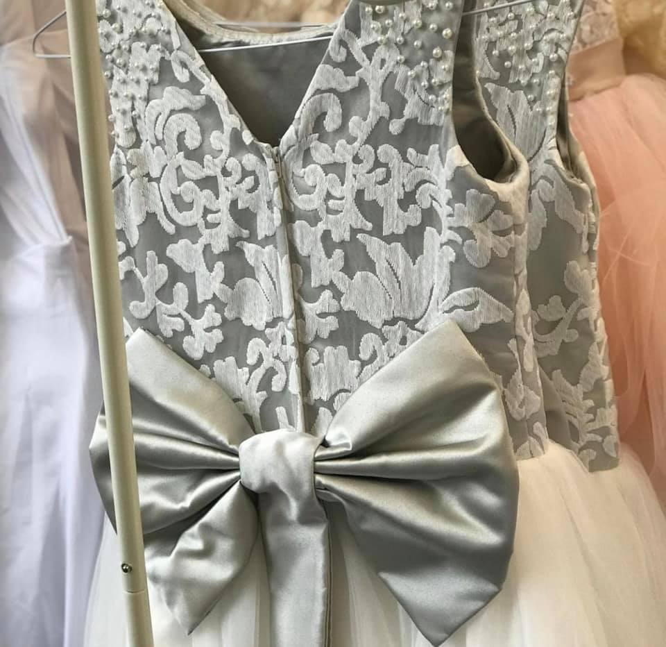 Maryanne Baby Pink + Ivory White Skirt - Flower Girl Dress