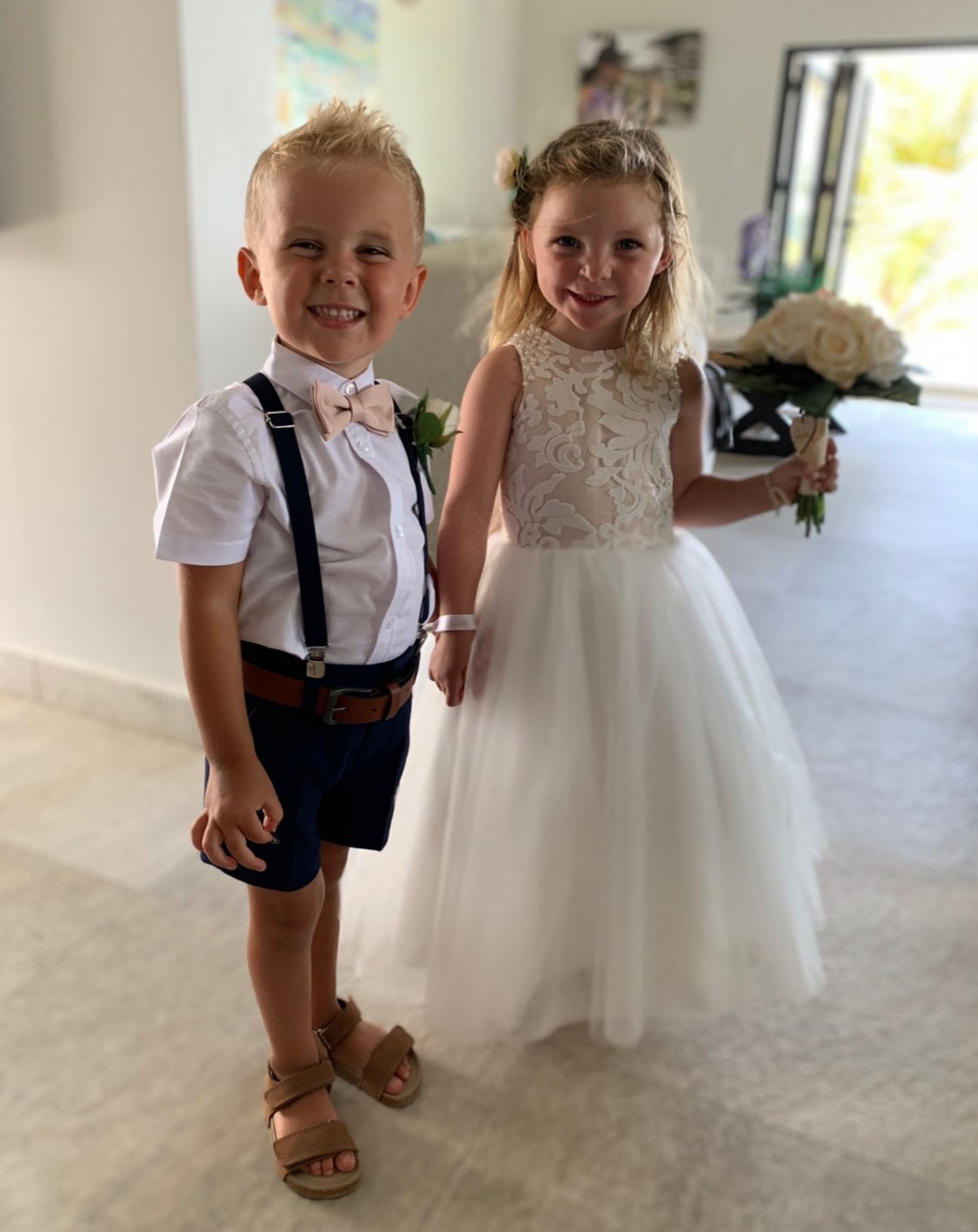 Maryanne Baby Pink + Ivory White Skirt - Flower Girl Dress