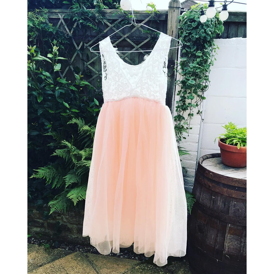 Honey in Blush/Apricot ~ Party or Flower Girl Dress in Blush