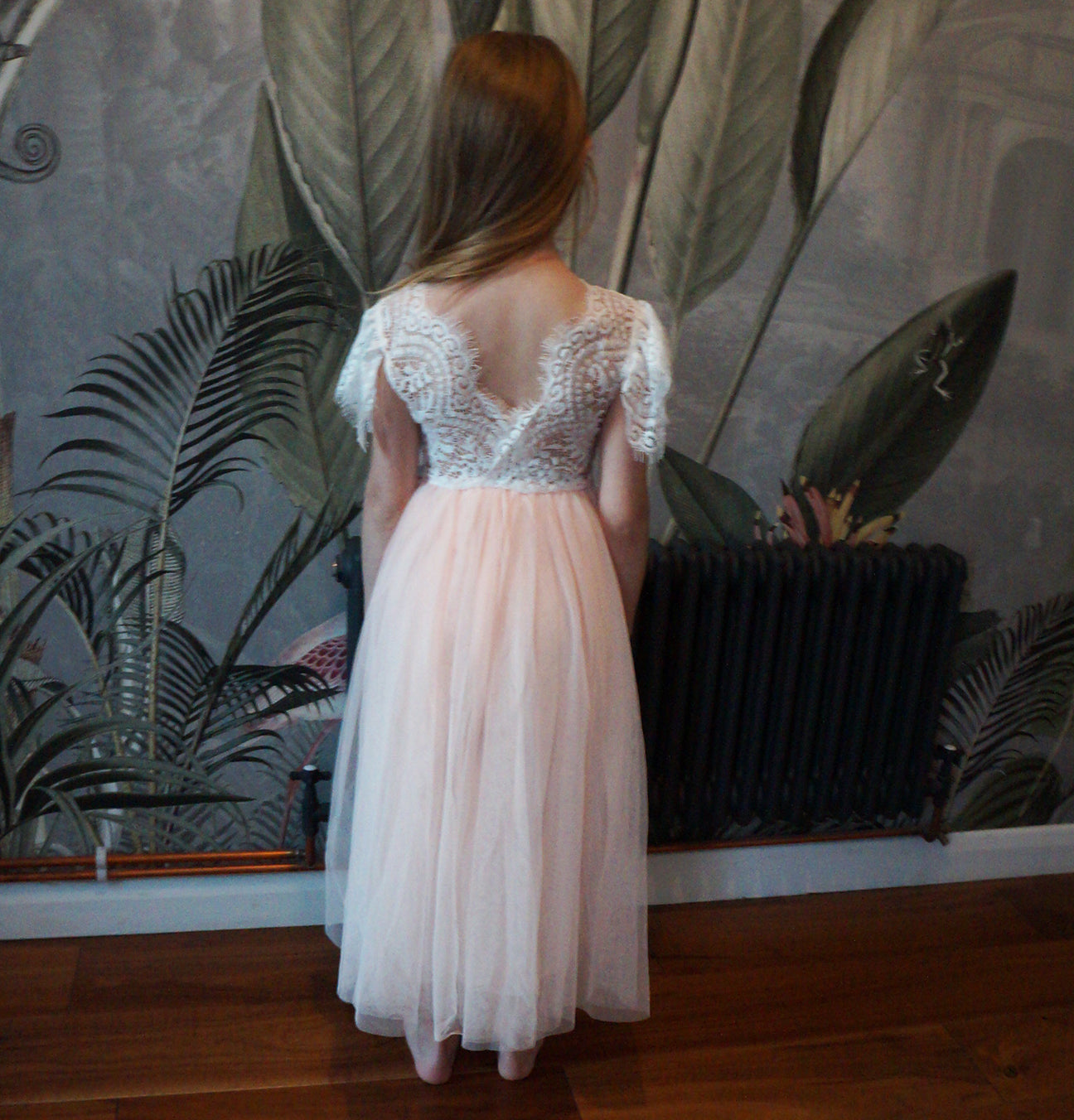 Anastasia in Blush/Apricot ~ Party or Flower Girl Dress