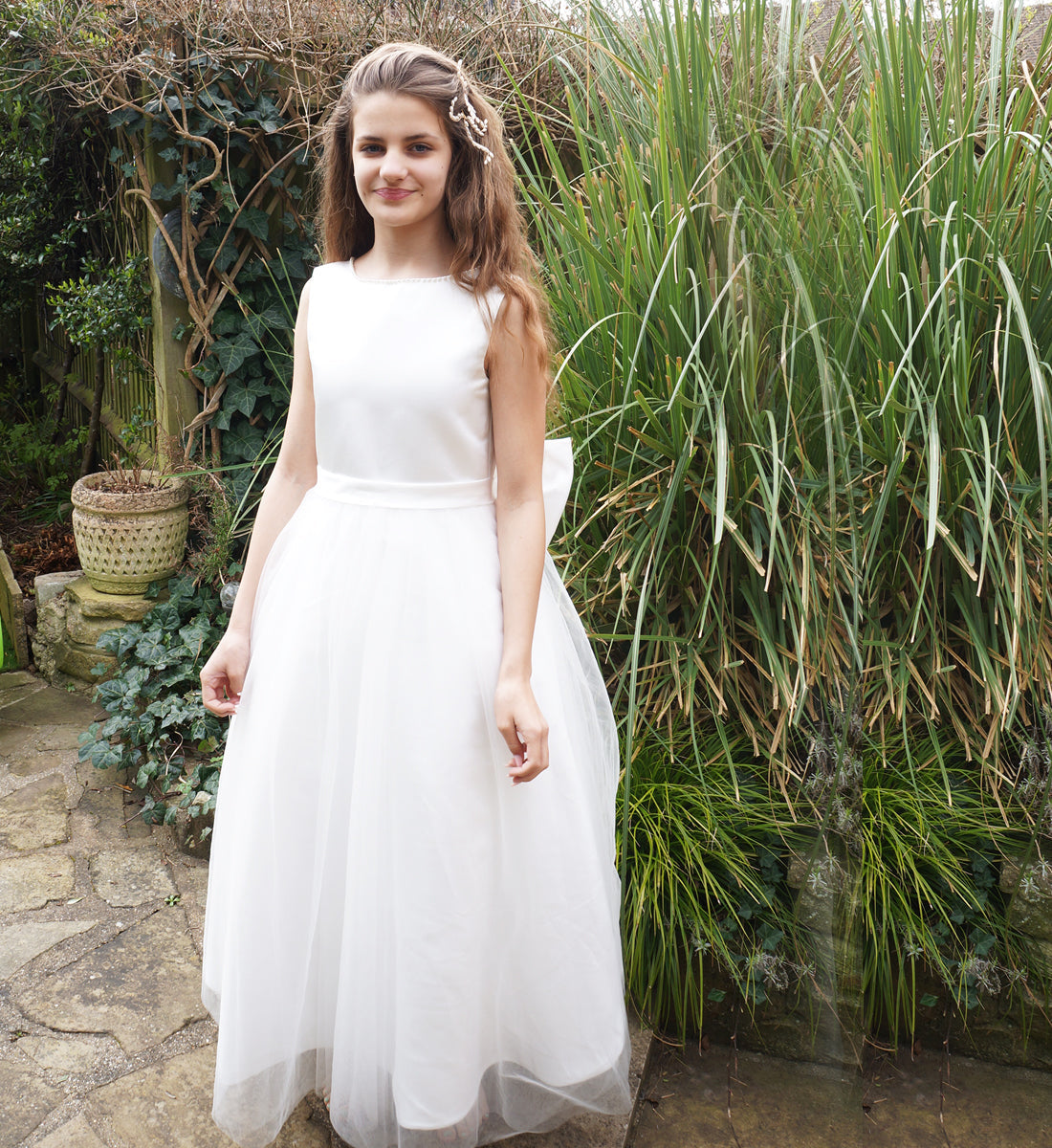 Autumn in Brilliant White ~ Flower Girl Dress