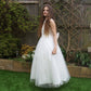 Autumn in Brilliant White ~ Flower Girl Dress