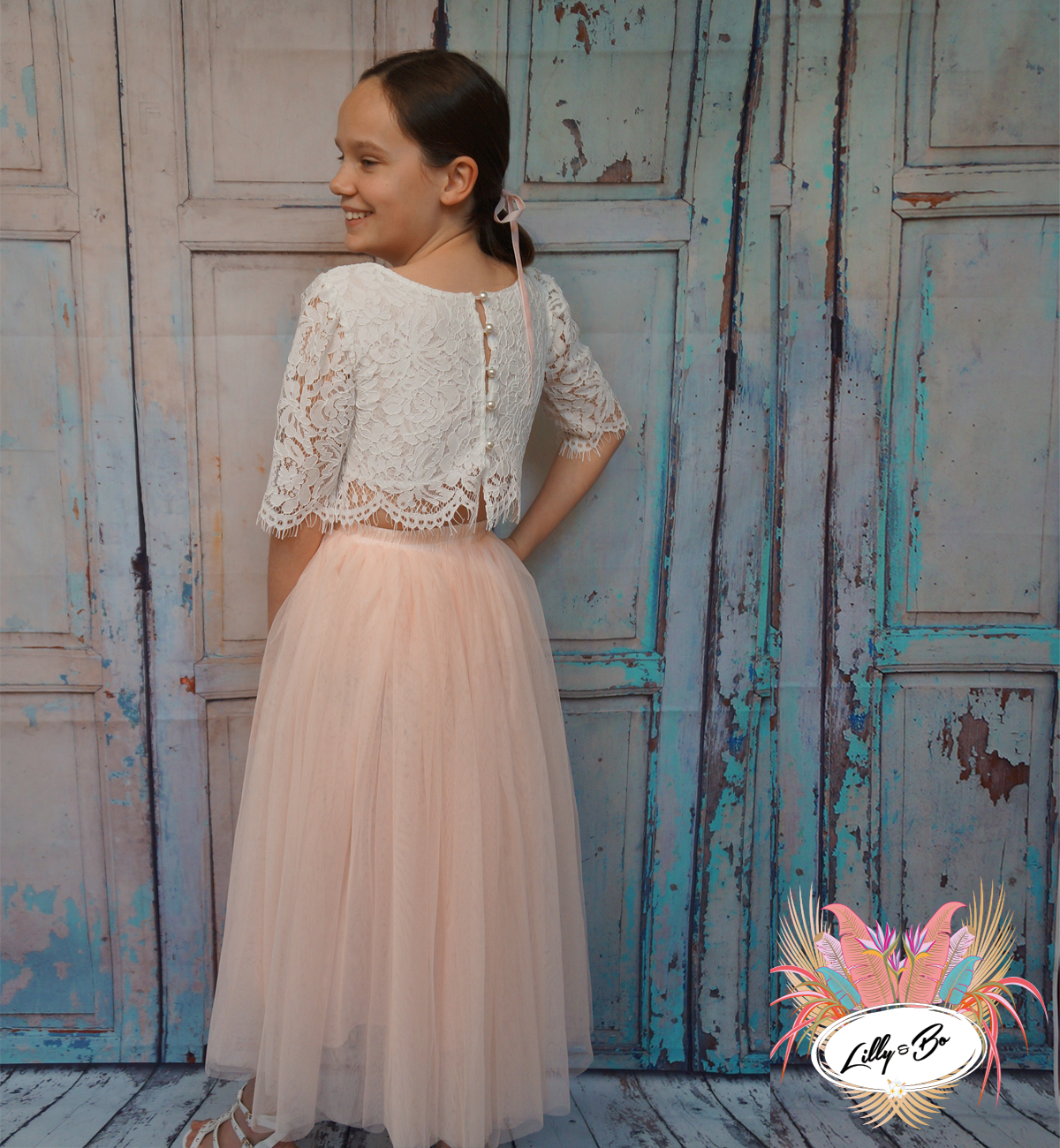 Ava in Blush ~ Luxurious Tulle & Lace Two-Piece