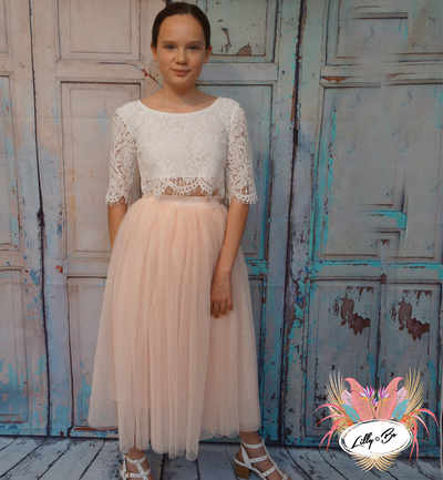 Ava in Blush ~ Luxurious Tulle & Lace Two-Piece