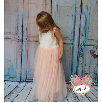 Honey in Blush/Apricot ~ Party or Flower Girl Dress in Blush