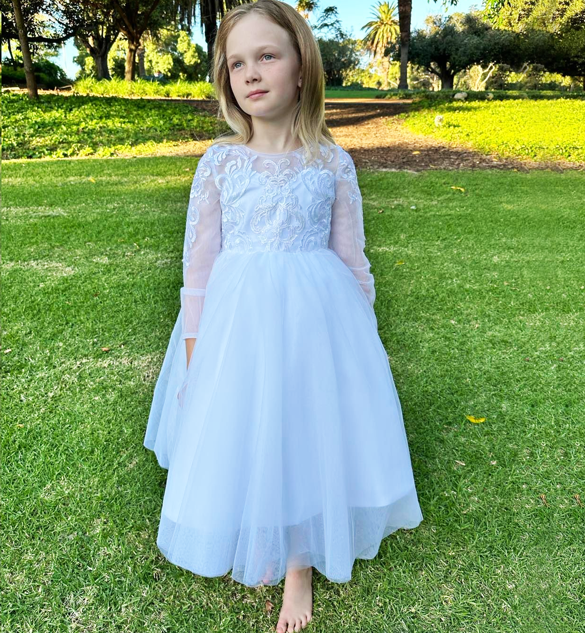 Violet in Ivory - Flower Girl or Communion Dress