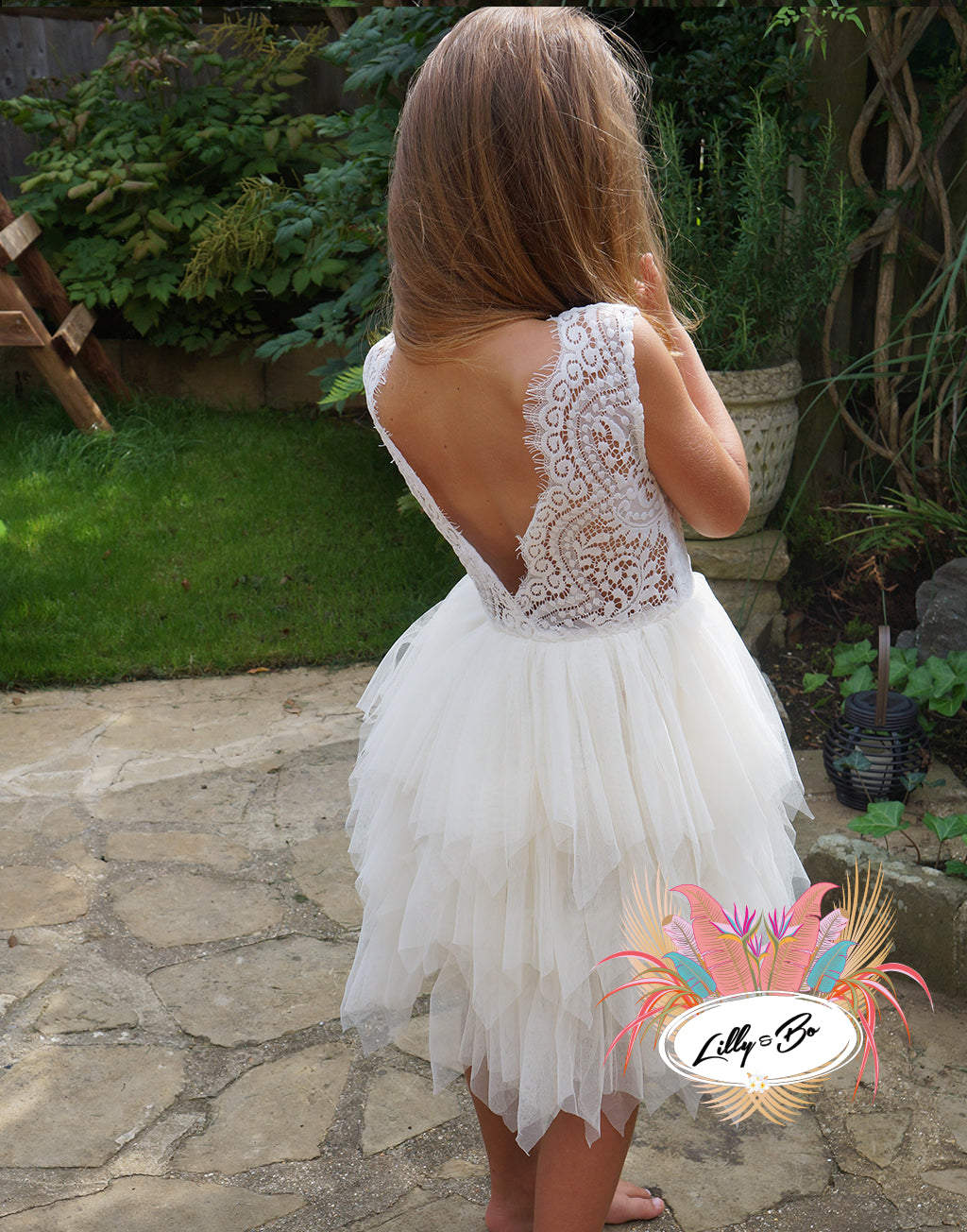 Aria in Antique Cream ~ Party or Flower Girl Dress
