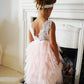 Bess in Blush/Apricot Luxurious Tulle Flower Girl | Party Dress