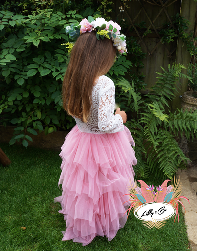 Coco in Dusty Rose ~ Luxurious Tulle Flower Girl | Party Dress