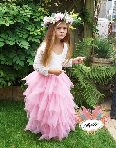 Coco in rose~ Luxurious Tulle Flower Girl | Party Dress